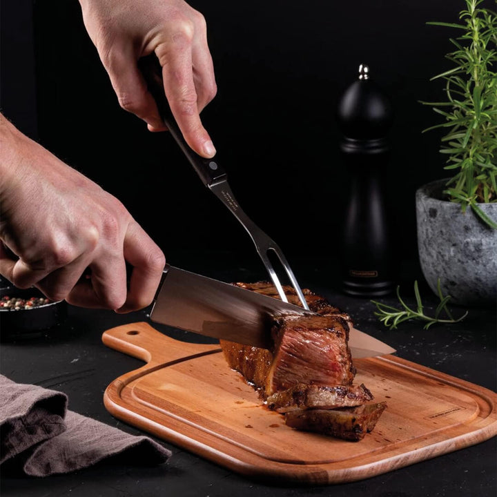 Tramontina Tranchierset, 3-teilig, Tranchiermesser, Tranchiergabel und Schneidebrett, FSC Handgerät,