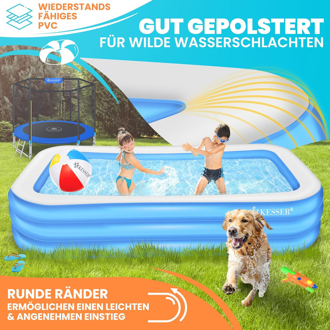 KESSER® Aufblasbarer Pool Familienpool für Kinder und Erwachsene Gartenschwimmbad Familienschwimmbad