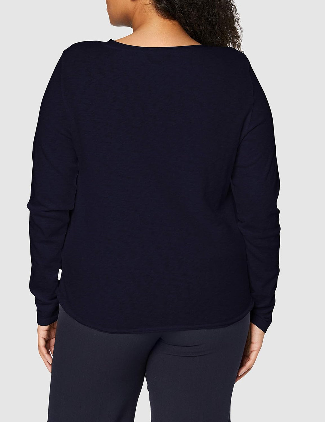 Marc OߴPolo Damen Langarmshirt aus Bio-Baumwolle mit Logo XS Blau, XS Blau
