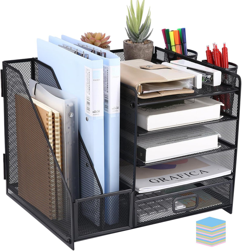 5-stöckiger Mesh-Schreibtisch-Organizer mit Schublade,multifunktionaler Schreibtisch-Organizer und Z