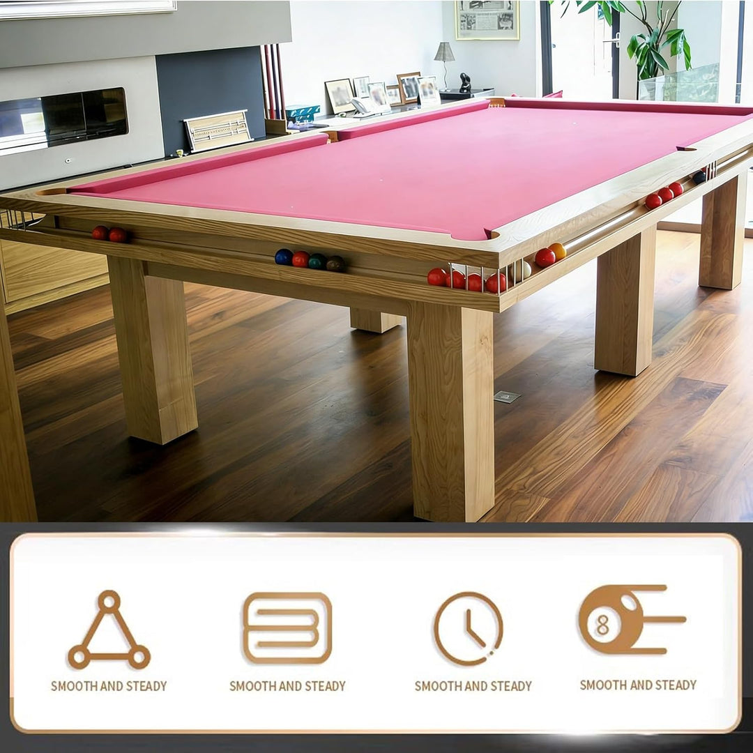 Billardtuch American Nine-Ball Billardtisch-Filzset, Rosa, Vorgeschnittenes Billardtuch Mit 6 Streif