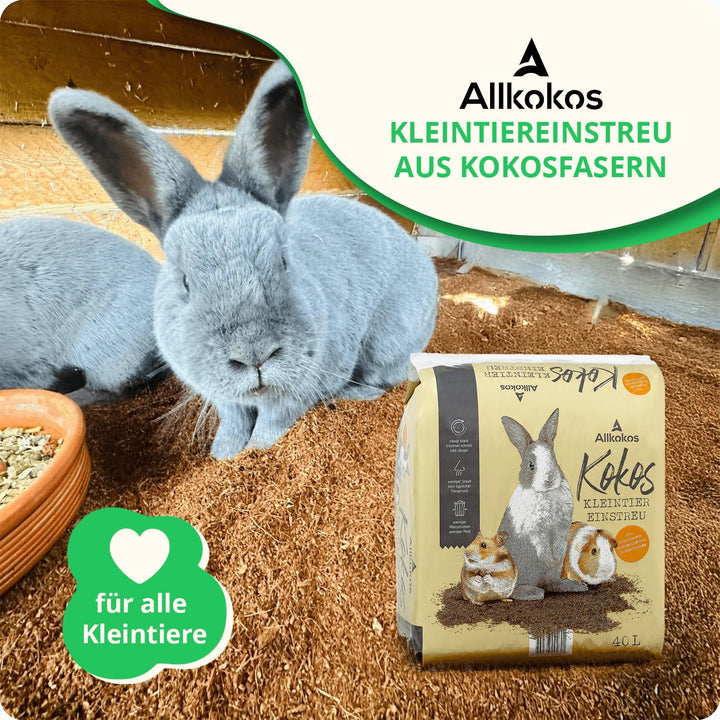 Allkokos Kokoskleintiereinstreu (2x40 Liter) 2 x 40 Liter Kokoseinstreu, 2 x 40 Liter Kokoseinstreu