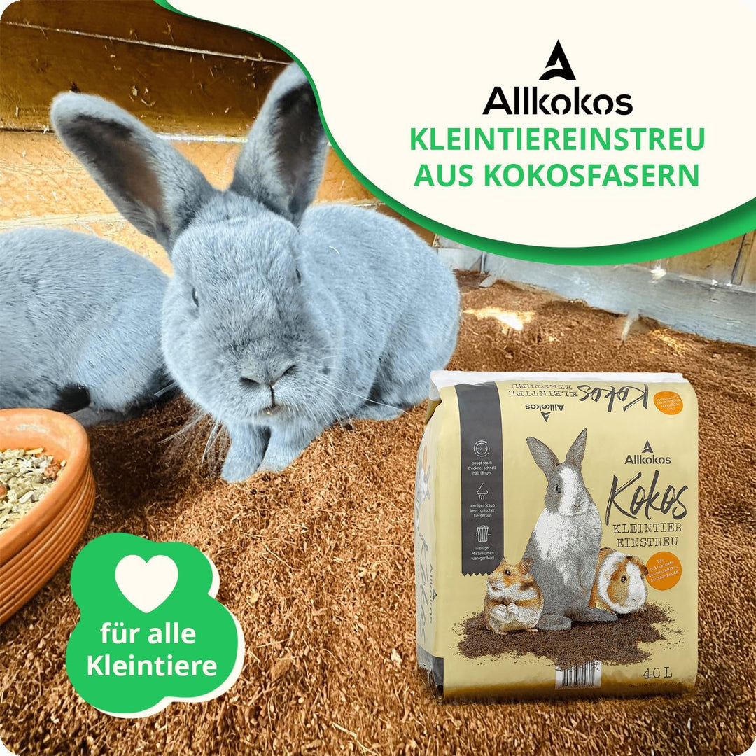 Allkokos Kokoskleintiereinstreu (3x40 Liter) 3 x 40 Liter Kokoseinstreu, 3 x 40 Liter Kokoseinstreu