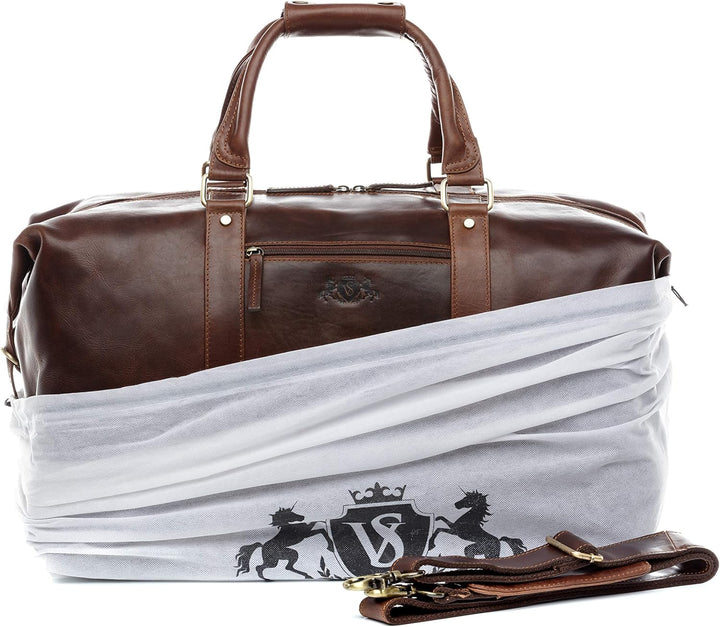 SID & VAIN XL Reisetasche Zane aus Premium Leder I Sporttasche gross XL gross für Herren I Weekender