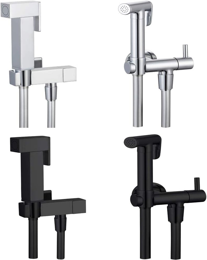 Kit Idroscopino Wc Doccetta Ottone Portatile Shut-Off Monogetto Azionamento a Leva