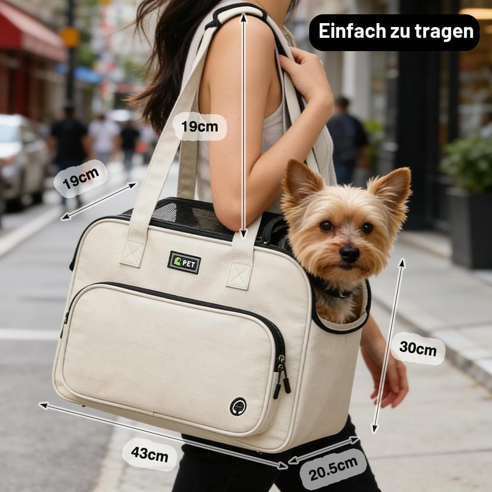 Hundetasche für Kleine Hunde und Katzen, Hundetasche Tragbarkeit, Leichte Atmungsaktive Haustiertasc