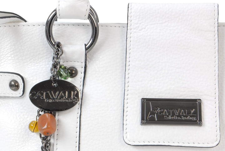 Catwalk Collection Handbags - Leder - Umhängetasche/Handtasche/Schultertasche - MARTINA Weiss, Weiss