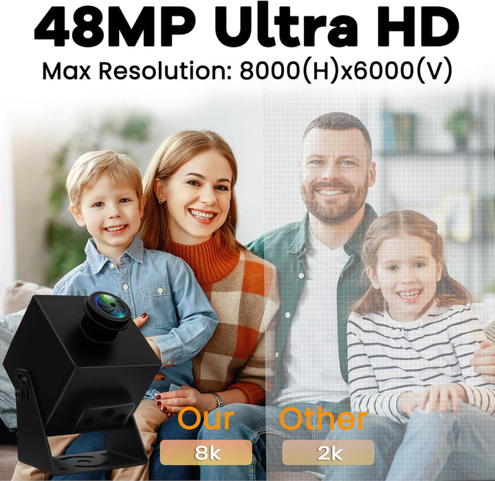 ELP 8K USB Kamera 48MP 6000P Ultra HD USB Webcam mit 200 Grad Weitwinkel Fischaugenobjektiv PC Compu