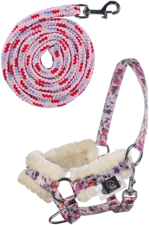 HKM HC Hobby Horse Clara Halfter & Strick Flower – Steckenpferd Set für Kinder – Pferde-Spielzeug mi