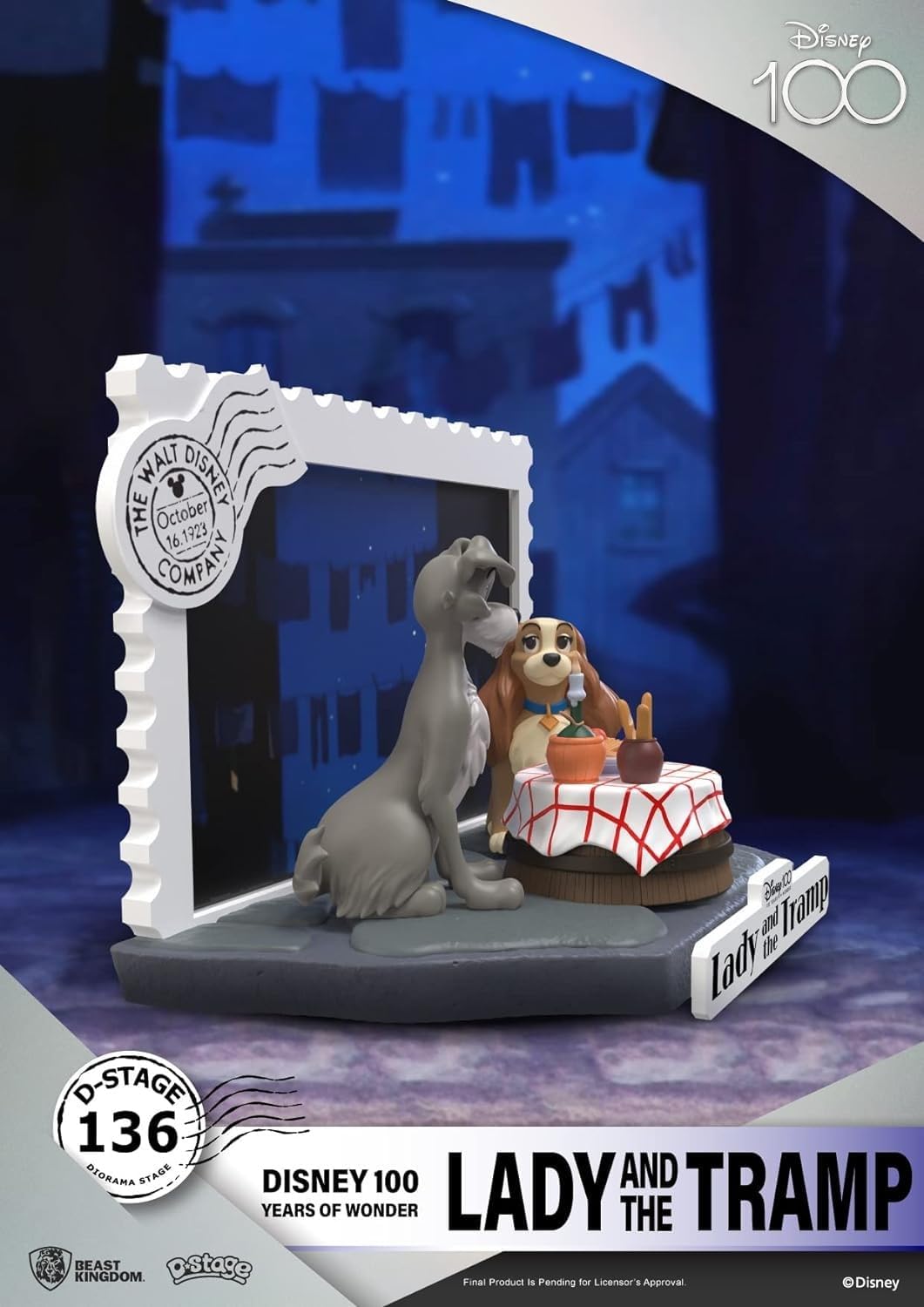 Disney 100th Anniversary D-Stage PVC Diorama Lady and The Tramp 12 cm