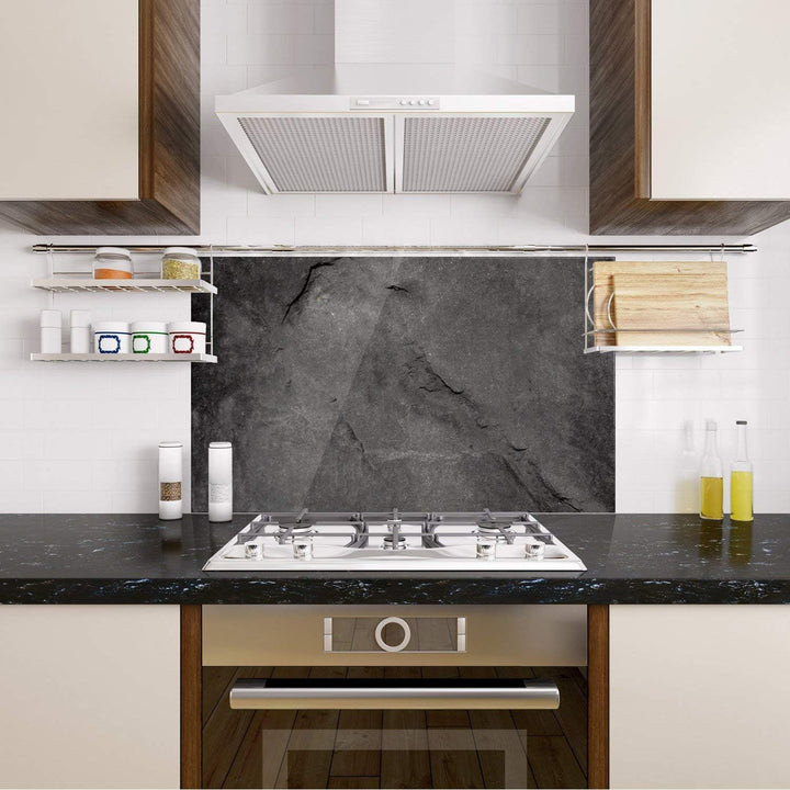 GRAZDesign Küchen-Spritzschutz Glas, Bild-Motiv Granit Grau Marmor, Glasbild als Küchenrückwand - Kü