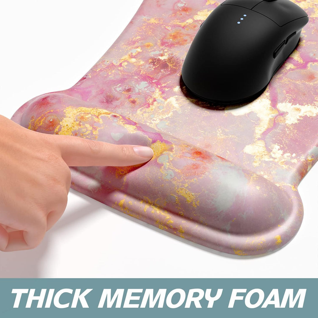 ITNRSIIET Ergonomisches Mauspad mit Handgelenkstütze, Tastatur-Handgelenkauflage, rutschfest, Memory