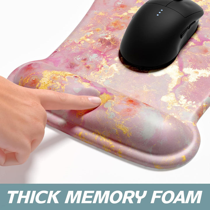 ITNRSIIET Ergonomisches Mauspad mit Handgelenkstütze, Tastatur-Handgelenkauflage, rutschfest, Memory