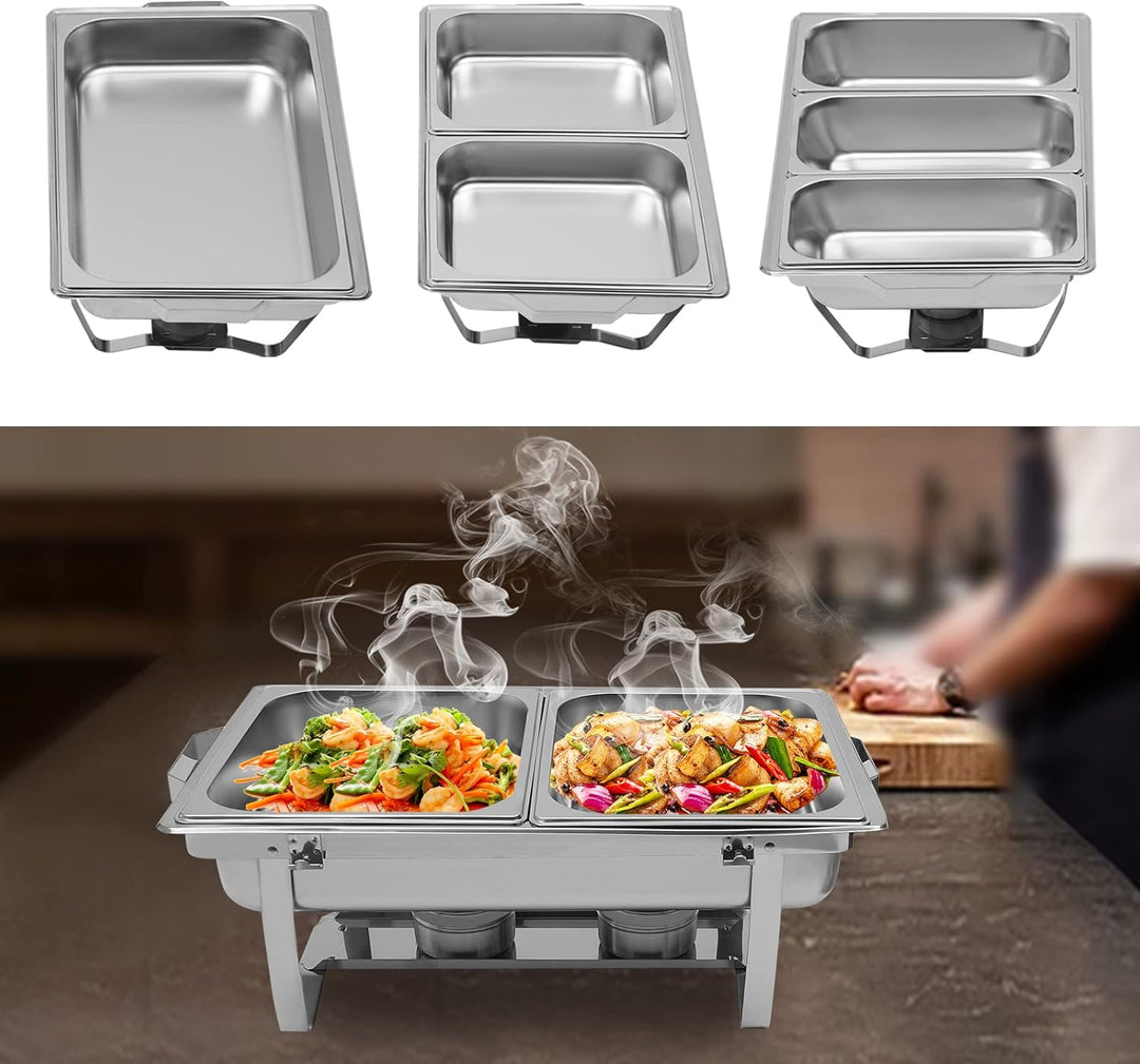 Buffetwärmer, Food Warmer, Edelstahl Warmhaltebehälter Wärmebehälter Speisewärmer Buffet, Chafing-Di
