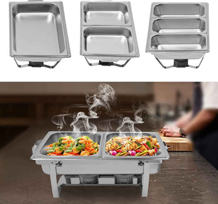 Buffetwärmer, Food Warmer, Edelstahl Warmhaltebehälter Wärmebehälter Speisewärmer Buffet, Chafing-Di