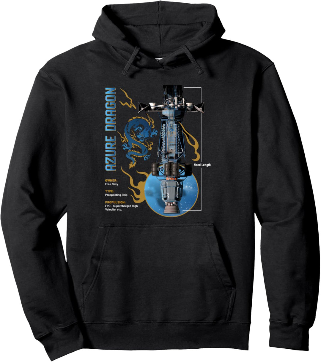 Azurblauer Drache Pullover Hoodie