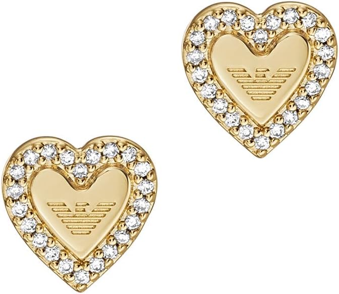 Emporio Armani Damen Ohrringe mit Messingverschluss Gelbgold, Gelbgold