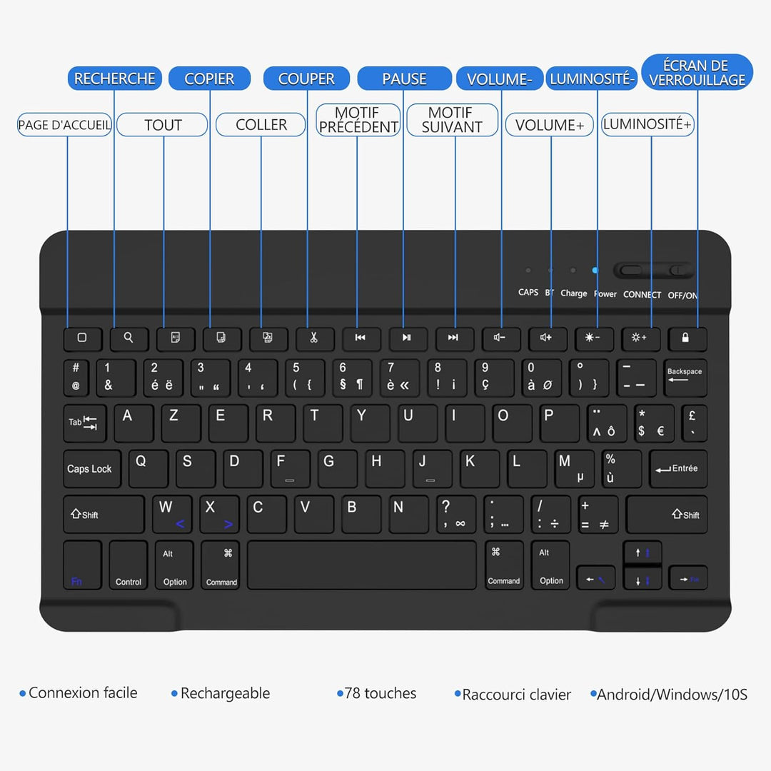 BQSS Tastatur Hülle für iPad 10.2 Zoll (9/8/7 Generation), für iPad Air 3rd und iPad Pro 10.5, Magne