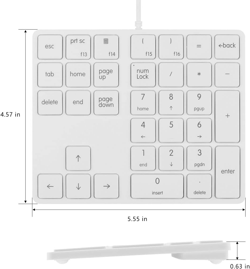 Qisan Numeric Keypad Wired Numpad 34 Tasten Tragbare Tastatur USB Externe Mini Slim Tastatur Magicfo