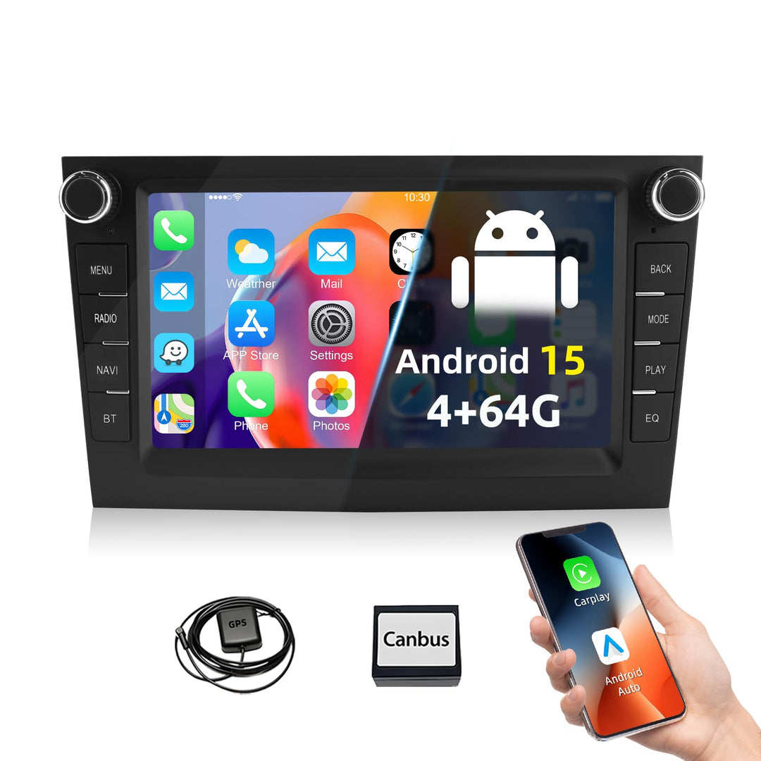 ESSGOO True 4+64G Wireless Autoradio mit Android Auto und CarPlay Für Vauxhall Opel Corsa C D Zafira