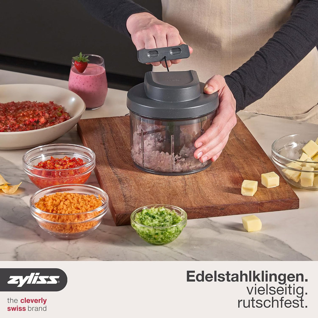 Zyliss Easy Pull Zwiebel­schneider Manuell, 800ml, Multizerkleinerer, Gemüse Zerkleinerer Manuell fü