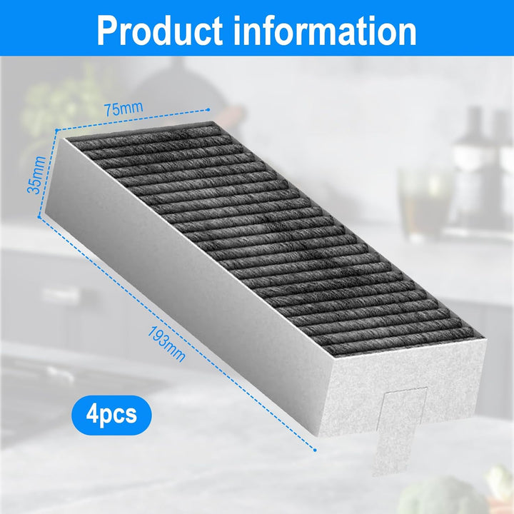 MOLIMOLI Neff Dunstabzugshaube Filter 4 Stück Aktivkohlefilter für Siemens/Bosch/Gaggenau/Constructa