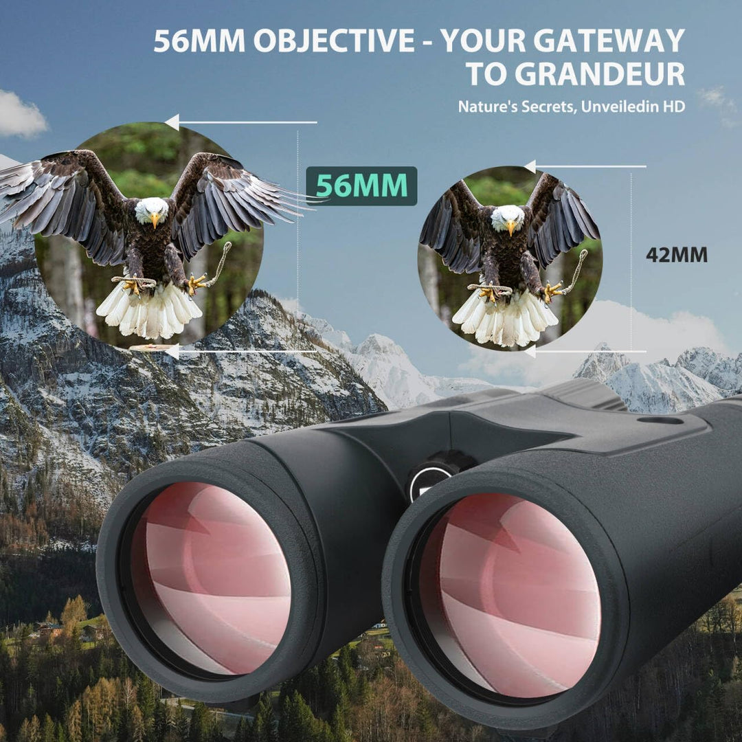 12x50 HD-Optik-Fernglas für Erwachsene, professionelles wasserdichtes Fernglas mit BaK4-Prismen und