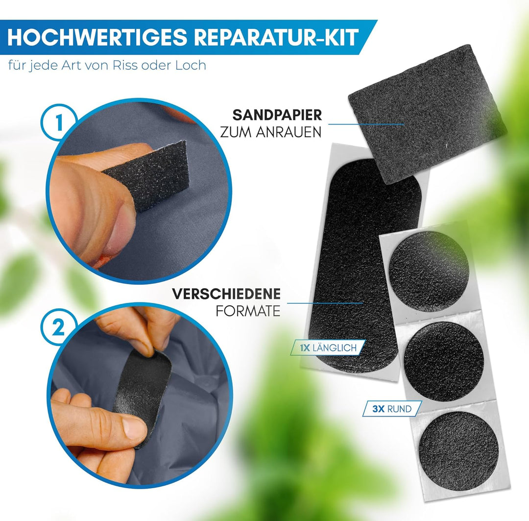 NORDMUT® Isomatte Ultraleicht [mit Reparaturset] - Aufblasbare Luftmatratze Camping kleines Packmass