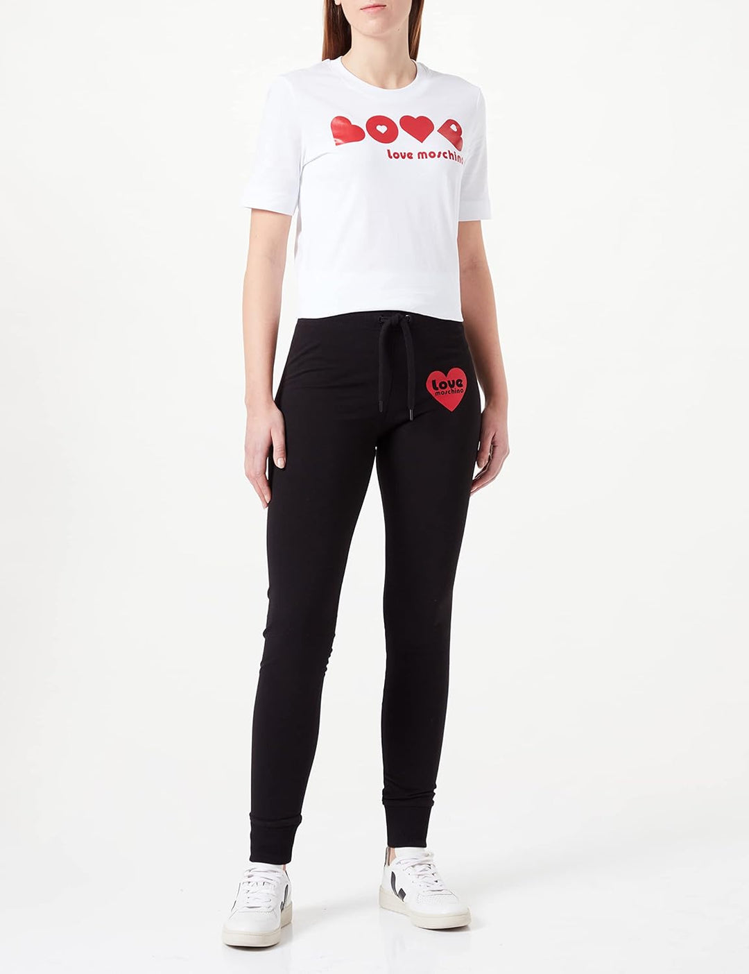 Love Moschino Damen Slim Fit Jogger Casual Pants 40 Schwarz, 40 Schwarz