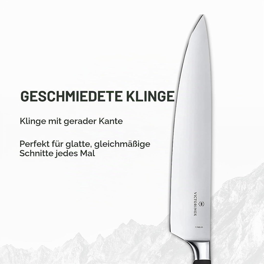 Victorinox Grand Maître, Profi Kochmesser, Extra Scharfe Klinge, gerader Schliff, 25 cm, Robuster Ku