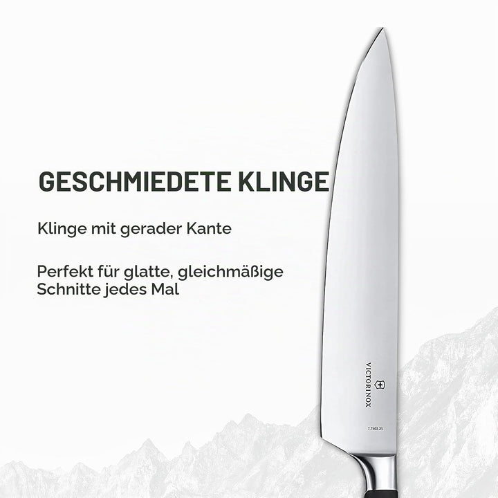 Victorinox Grand Maître, Profi Kochmesser, Extra Scharfe Klinge, gerader Schliff, 25 cm, Robuster Ku