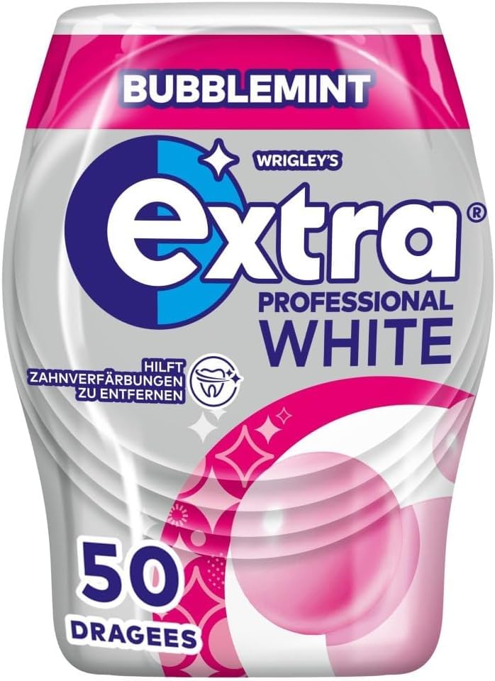 Extra Professional White Kaugummi, Bubblemint, 50 Dragees (Packung mit 12) Bubblemint 50 stück (12er