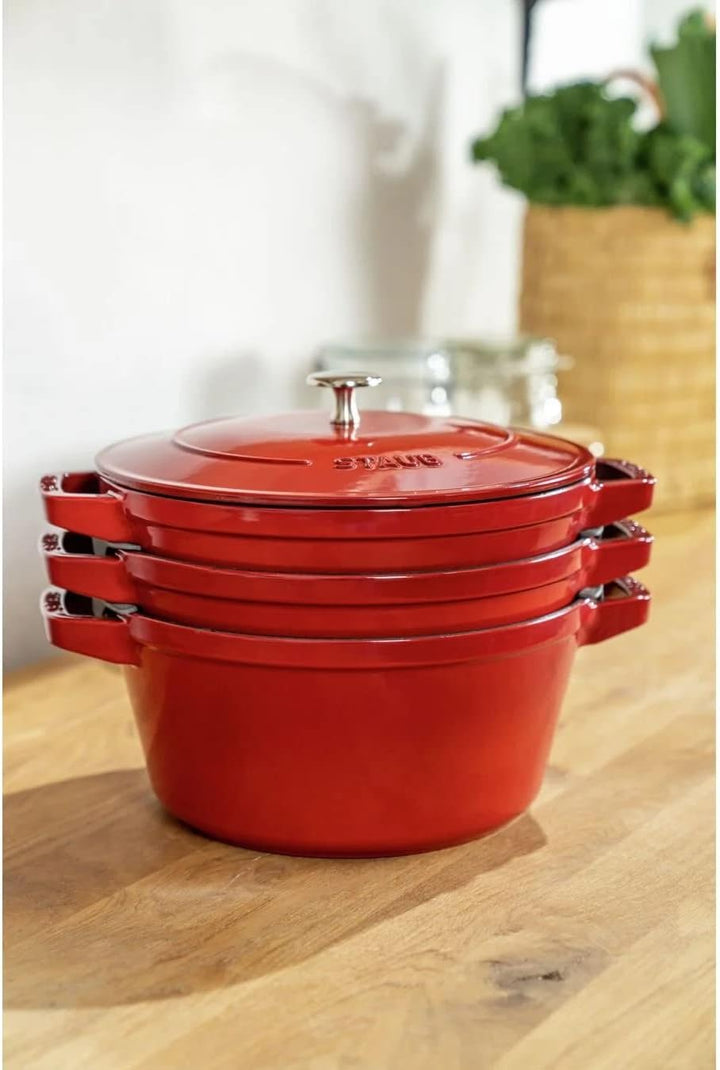 Staub La Cocotte Round Cast iron Casserole baking dish - SET OF 3 PIECES