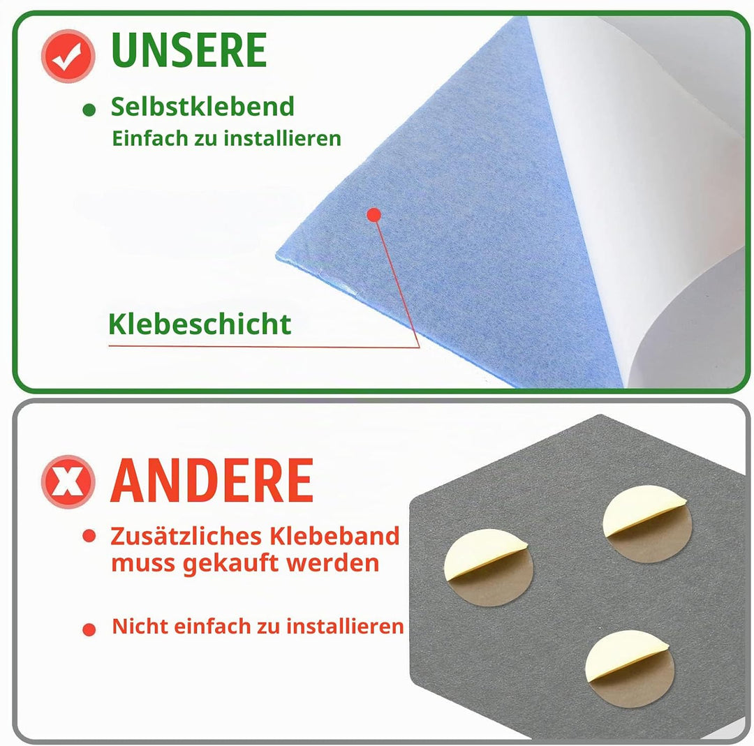 Rdutuok 12 Stück Selbstklebend Akustik Panel,30x26x1cm Hexagon Akustik Absorber Schallschutzplatten