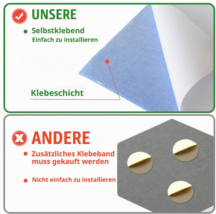 Rdutuok 12 Stück Selbstklebend Akustikplatten,30x30x1 cm Akustik Absorber Akustikpanel Schallschutzp