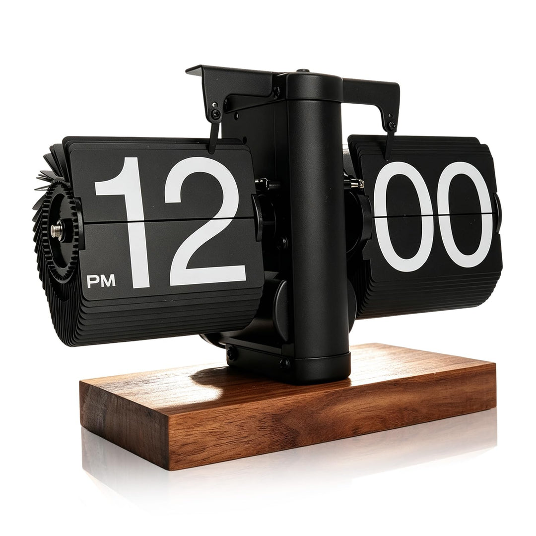 Cyrank Flip Clock Schreibtisch, Retro Digital Flip Down Clock Flip Digitaluhr Mechanische Uhr Flip C