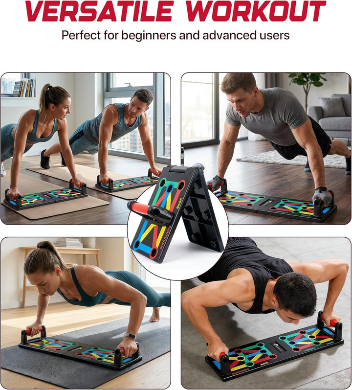 ROMIX Liegestützbrett, 12 in 1 Multifunktions Tragbares Push Up Board, Liegestützständer, Muskelbret