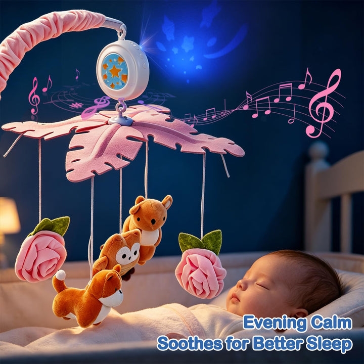 Baby Mobile für Mädchen mit Spieluhr (100+ Schlaflieder)