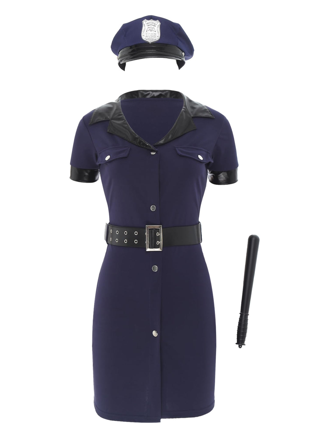Aislor Sexy Polizei Kostüm Damen Polizistin Uniform mit Mütze Handschnelle Cop Costume Komplettes Ou