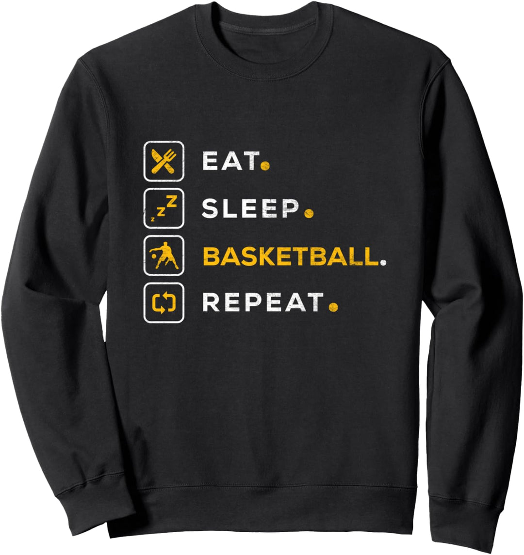 Funny Christmas Basketball Gift Eat Sleep Basketball Sweatshirt