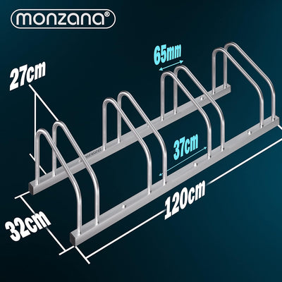 MONZANA® Fahrradständer für 4 Fahrräder 30-65 mm Reifenbreite 37 cm Radabstand Radständer Mehrfachst