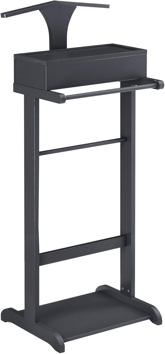 [en.casa] Herrendiener Lulboll Stummer Diener mit Kleiderbügel und Hosenhalter Kleiderständer mit Sc