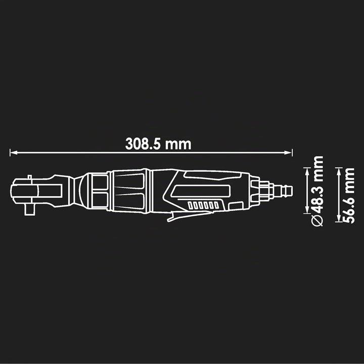 ViGOR V5675 Luftratsche | 160 Umdrehungen/min, vibrationsarm, 12,5 mm (1/2 Zoll) Vierkantabtrieb | f