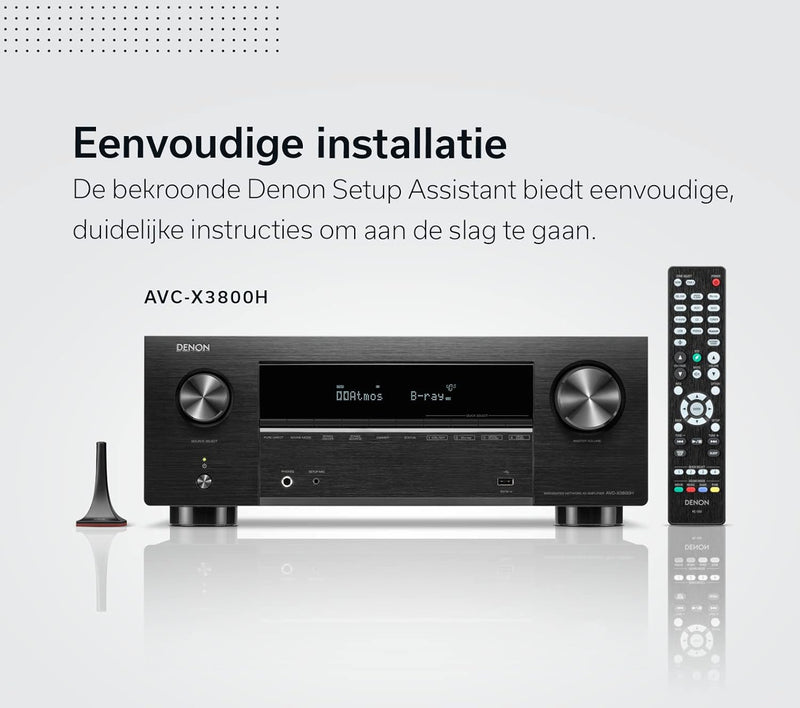 Denon AVC-X3800H 9.4-Kanal AV-Receiver, Verstärker mit Auro-3D, Dolby Atmos, DTS:X, 6 "8K-Eingänge u