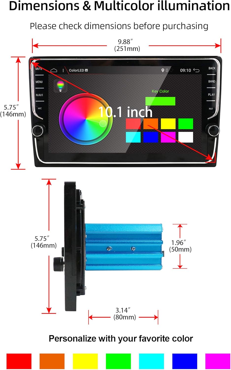 JOYX PX6 Android 10 Doppel Din Autoradio Mit GPS Navi -4G+64G - Rückfahrkamera KOSTENLOS - 10.1 Zoll