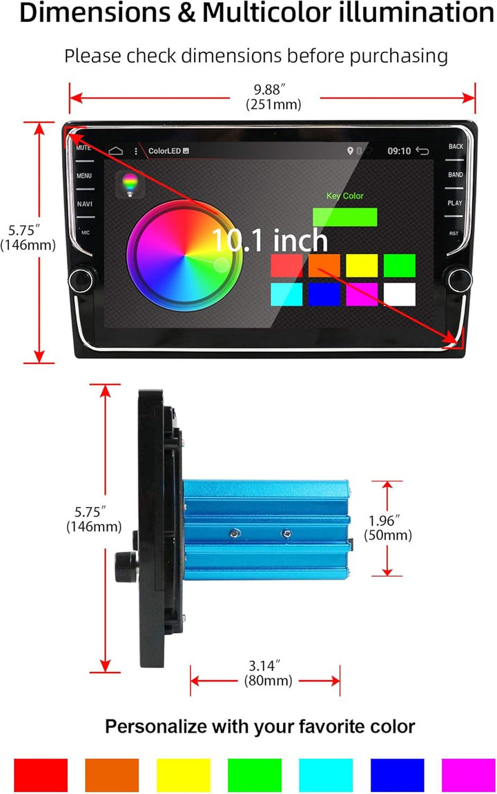 JOYX PX6 Android 10 Doppel Din Autoradio Mit GPS Navi -4G+64G - Rückfahrkamera KOSTENLOS - 10.1 Zoll