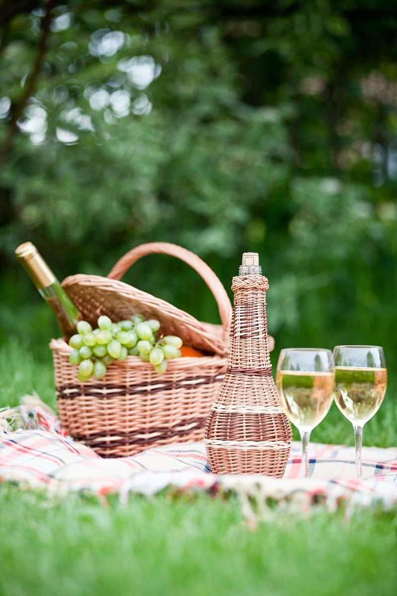 Picknickkorb aus Weide Weidenkorb mit dem Deckel grosser Aufbewahrungskorb für Obst und Gemüse Provi