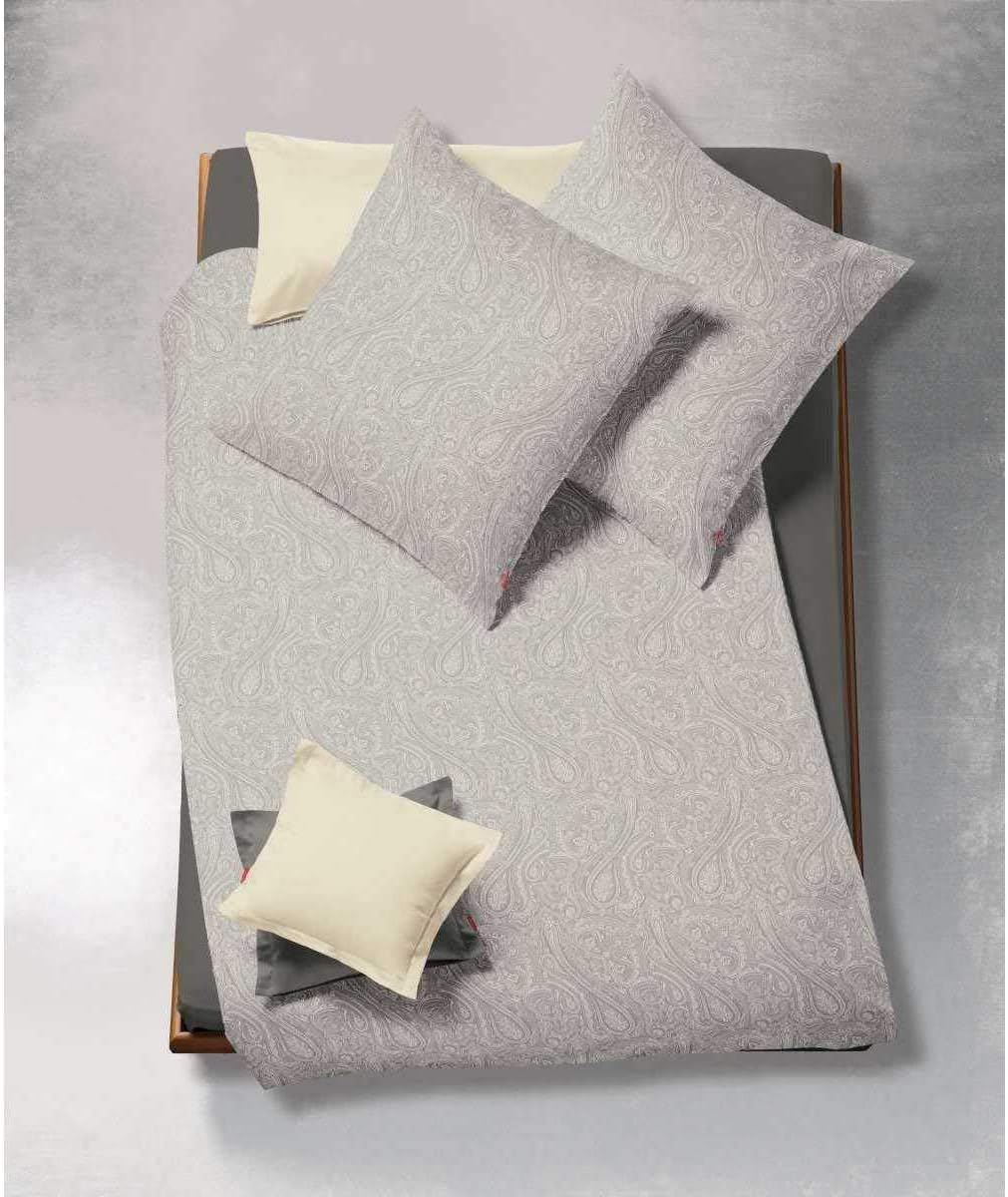 fleuresse Zürich Bettwäscheset, Damast, Melange-Silber, 38 x 28 x 5 cm 38.0 x 28.0 x 5.0 cm Melange-