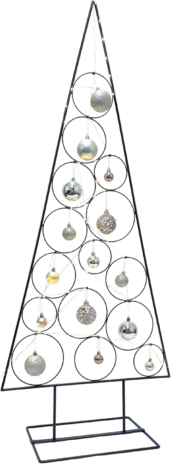 Weihnachtsdekoration Aufsteller Weihnachtsbaum Dekobaum, 14 Haken, Metall, 51xH126cm,