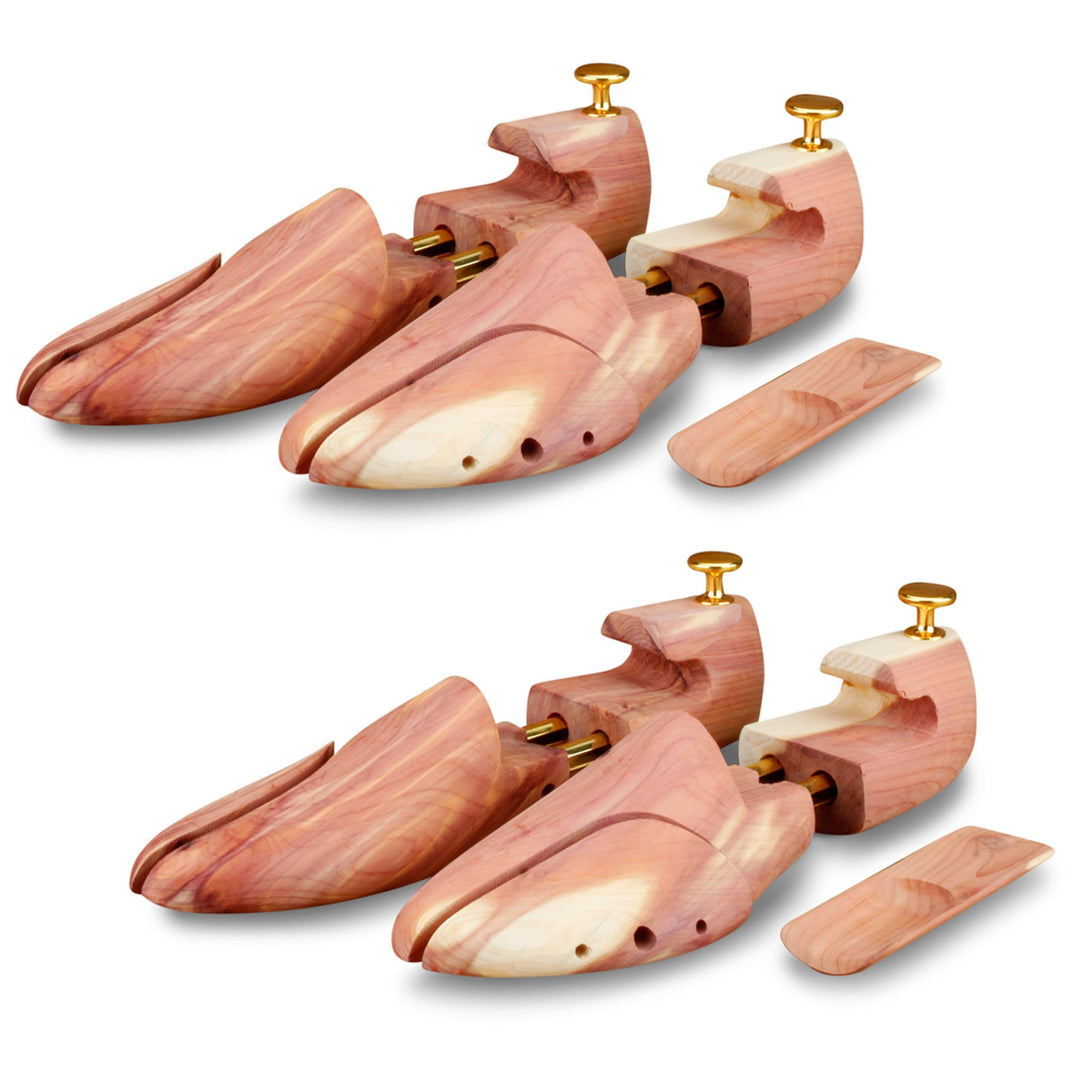 Langer & Messmer Schuhspanner aus Zedernholz für Herren und Damen inkl. Reiseschuhlöffel aus Zedernh